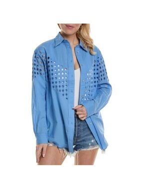 Solid & Striped Arlette Shirt Eyelet in French Blue